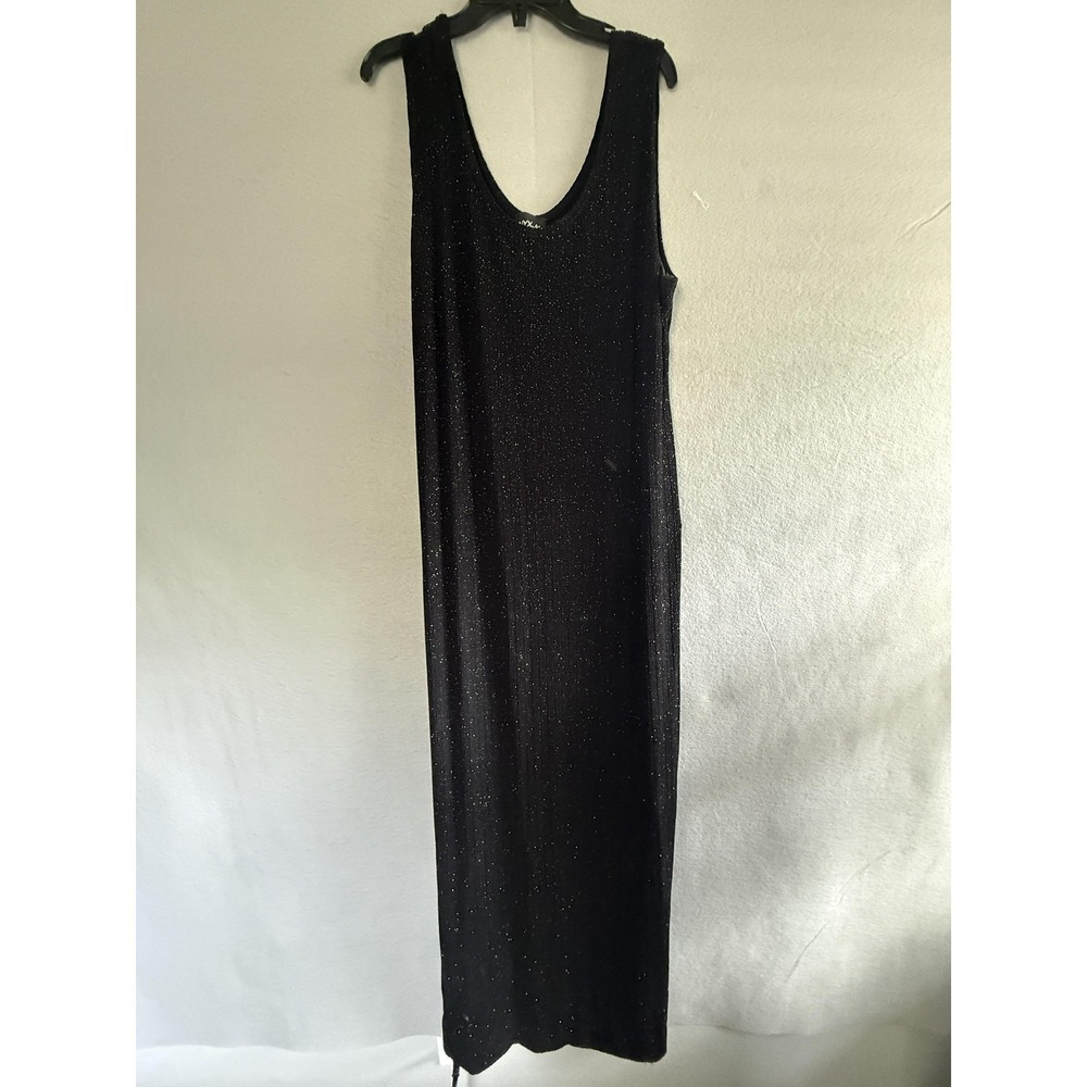 Onyx Nite Dress Womens 20 Black Glitter Tank Maxi Evening Gown USA Party